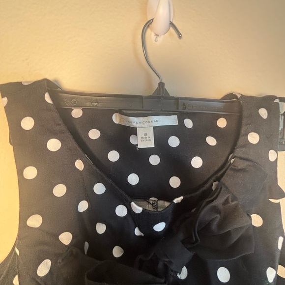 Black Polka Dot LC Lauren Conrad Dress size 10 - Picture 2 of 8